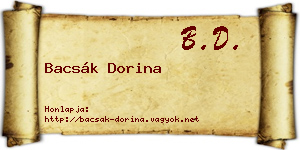 Bacsák Dorina névjegykártya