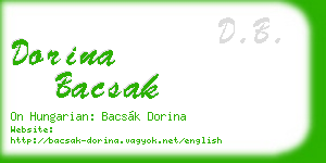 dorina bacsak business card